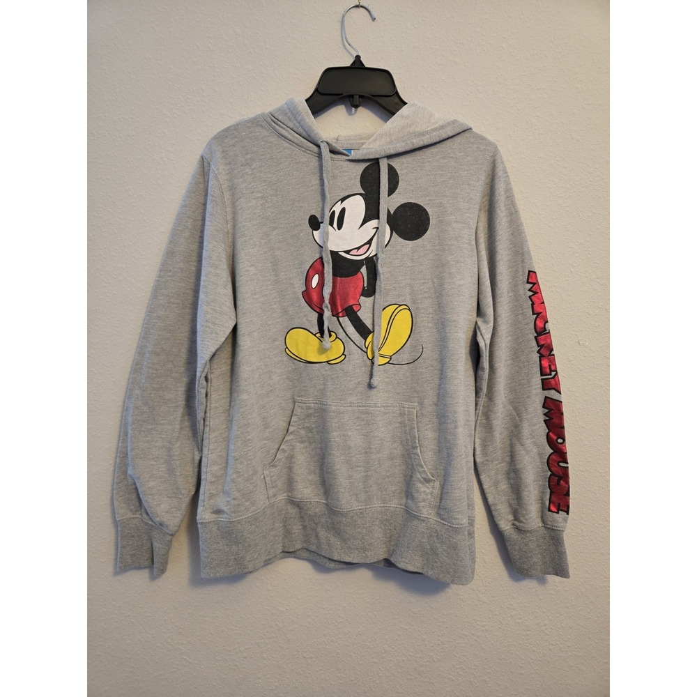 Disney Hoodie youth XL Grey With Mickey Logo And Mickey Mouse LetterinOn‎ Side